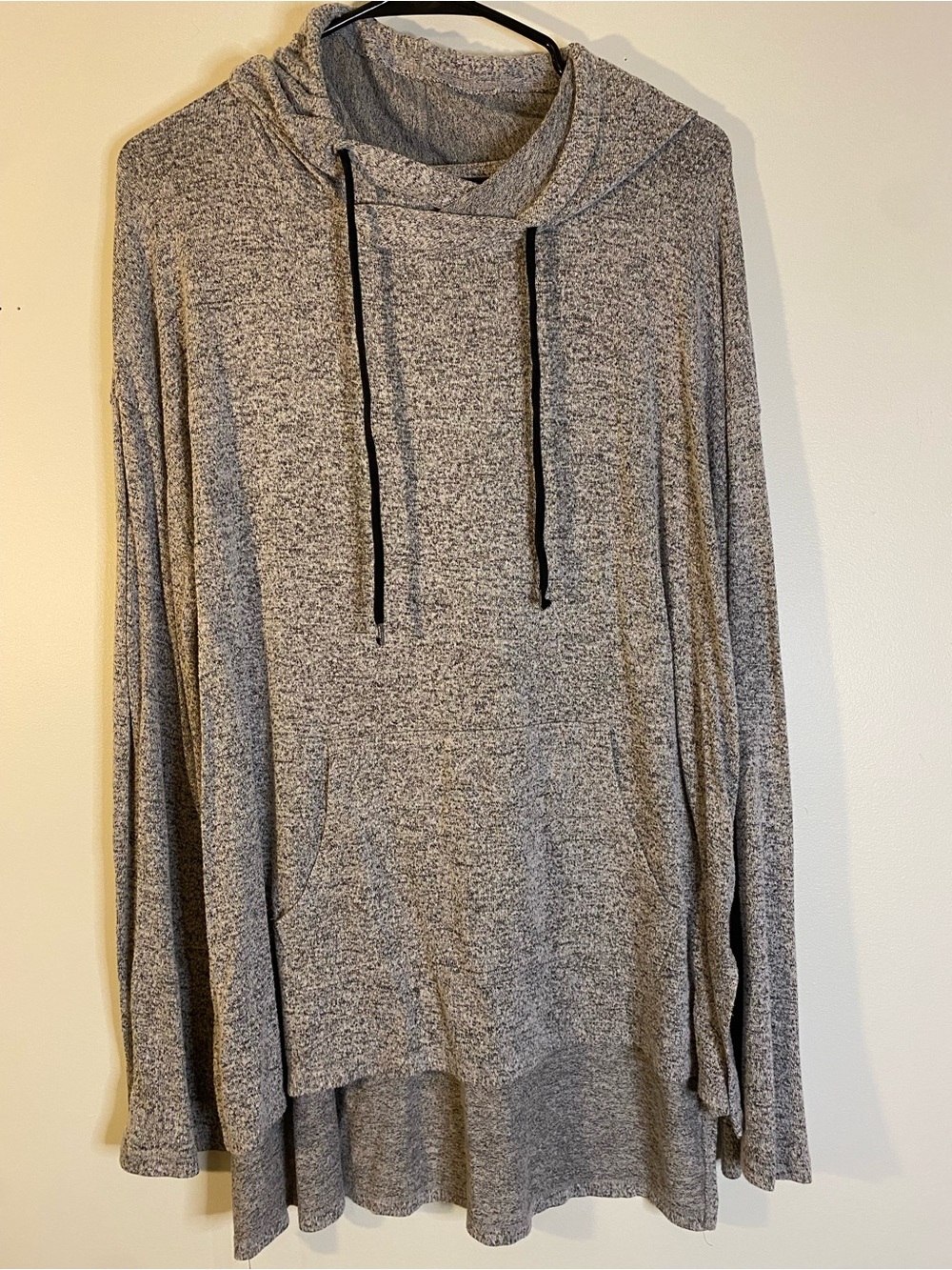 Mossimo Supply Co. Women’s Heather Gray Hooded Tunic Sweater